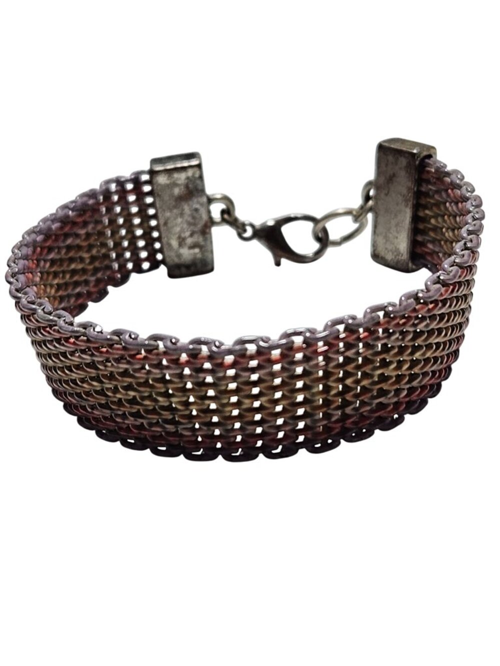Handwoven Multicolor Metal Weave Bracelet Statement Fashion Jewelry Women